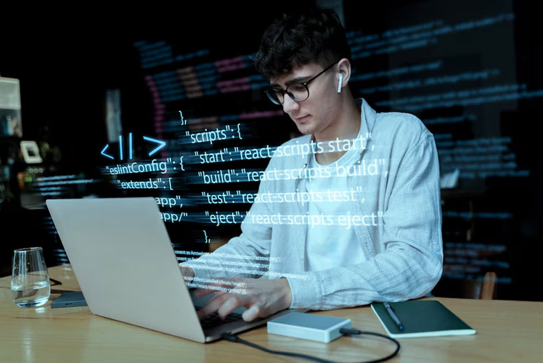 An Inabia software engineer building advanced custom applications