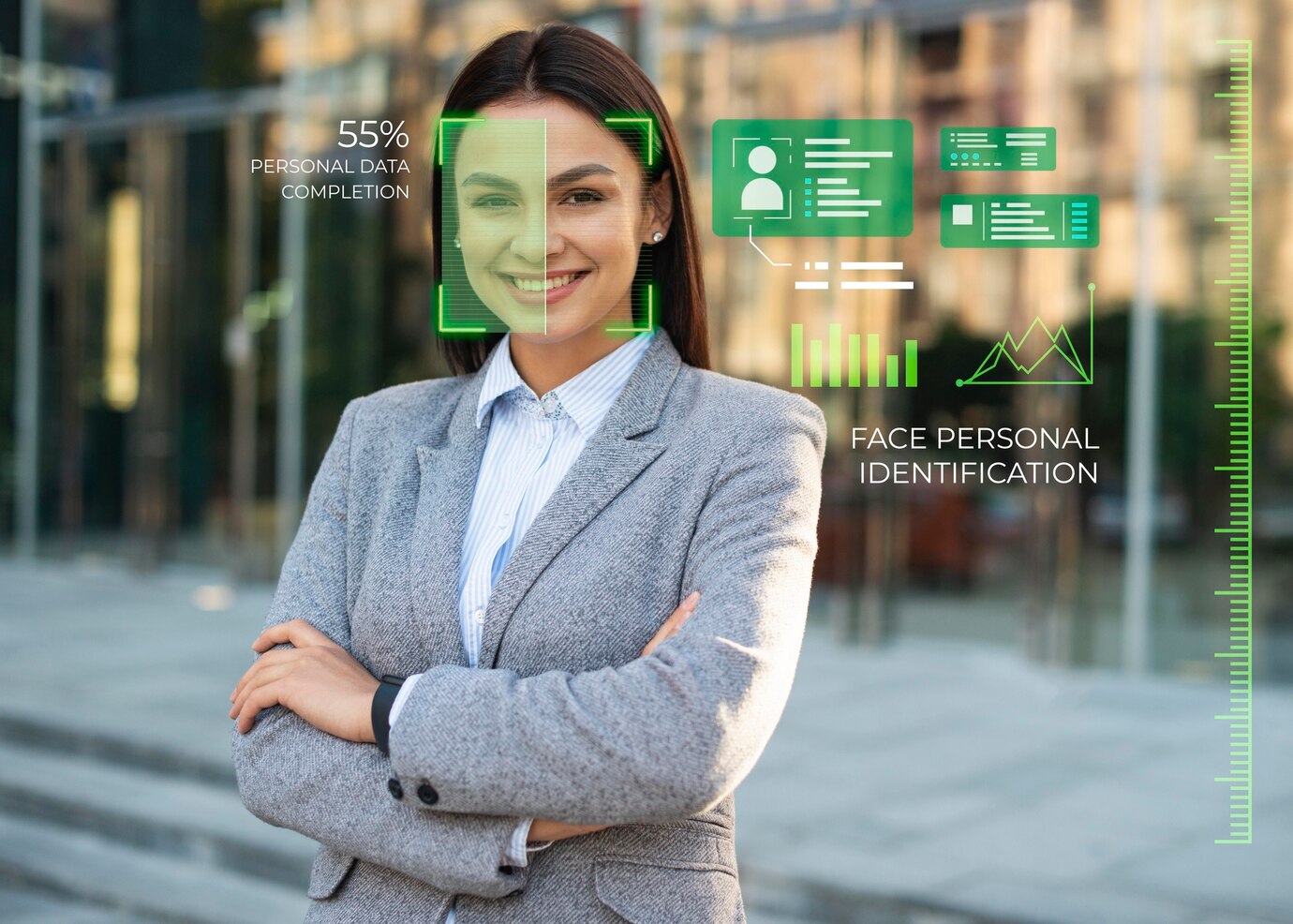 AI annotation detecting and labelling a face in an image
