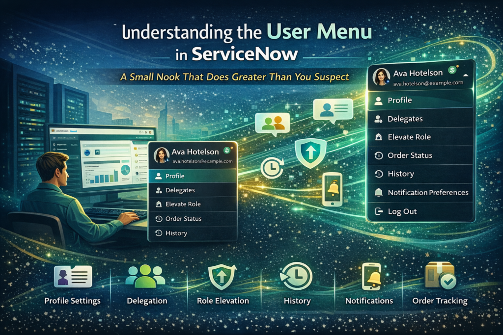 User Menu in ServiceNow