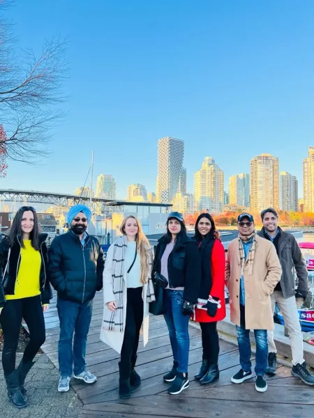 Inabia team members at an office event